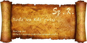 Száva Károly névjegykártya